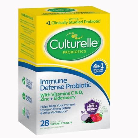 Culturelle Adult Immune Probiotic Chewable Tablets - 049100401225-Box - LL Medico