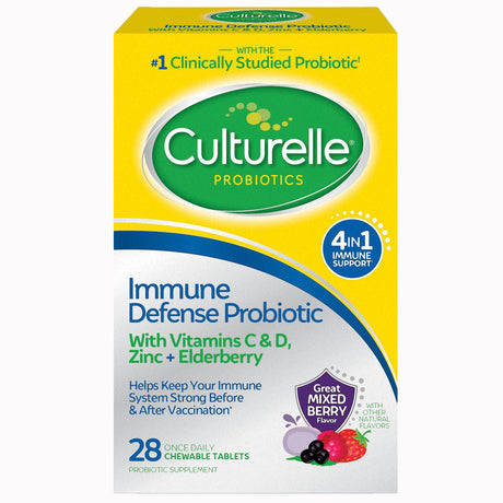 Culturelle Adult Immune Probiotic Chewable Tablets - 049100401225-Box - LL Medico