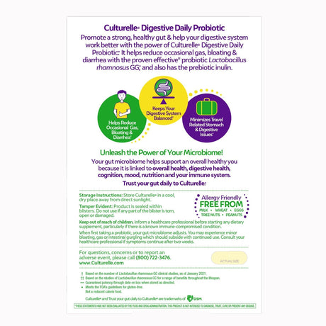Culturelle Digestive Daily Probiotic Capsules, Lactobacillus rhamnosus GG - 049100400099-Box - LL Medico