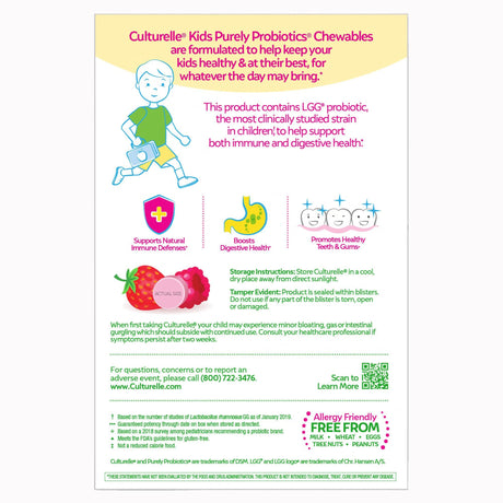Culturelle Kids Probiotic Chewable Tablets - 049100400150-Box - LL Medico