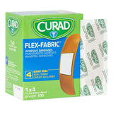 Curad Flex-Fabric Adhesive Bandages, Tan, 4 Sided Seal, Sterile, 1" x 3" - NON25660-Box - LL Medico