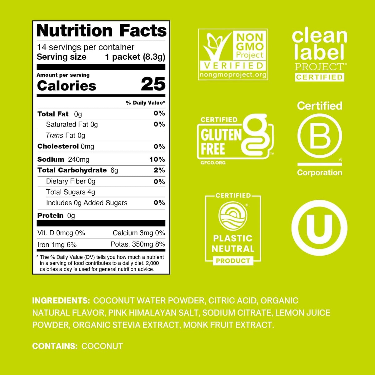 Cure Hydration Electrolyte Drink Mix, Lime, 8.3 Gram - HM1006-Pack - LL Medico