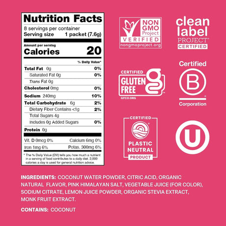 Cure Hydration Electrolyte Drink Mix, Tropical Punch, 0.27 oz - HM1011-Pack - LL Medico