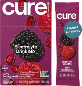 Cure Hydration Electrolyte Drink Powder, Berry Pomegranate, 8.3 Gram - HM1002-Pack - LL Medico