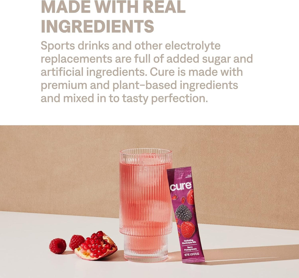 Cure Hydration Electrolyte Drink Powder, Berry Pomegranate, 8.3 Gram - HM1002-Pack - LL Medico