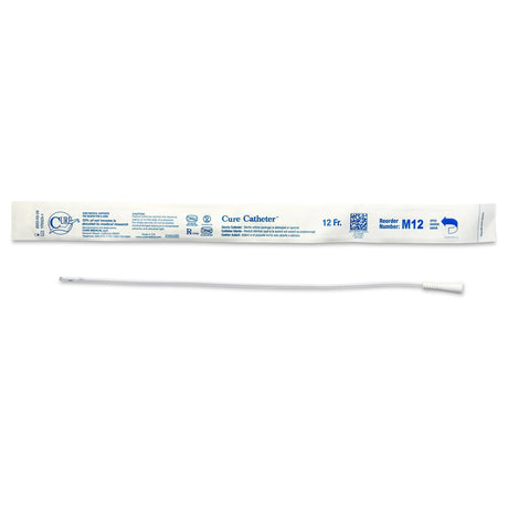 Cure Straight Tip Uncoated PVC Urethral Catheter, Male - M12-Box - LL Medico