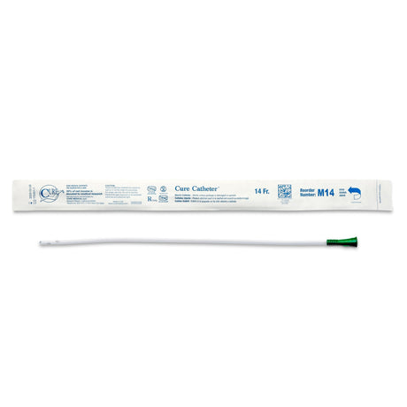 Cure Straight Tip Uncoated PVC Urethral Catheter, Male - M14-Box - LL Medico