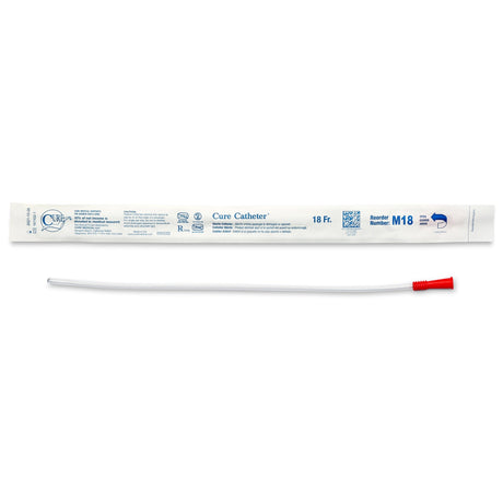 Cure Straight Tip Uncoated PVC Urethral Catheter, Male - M18-Box - LL Medico