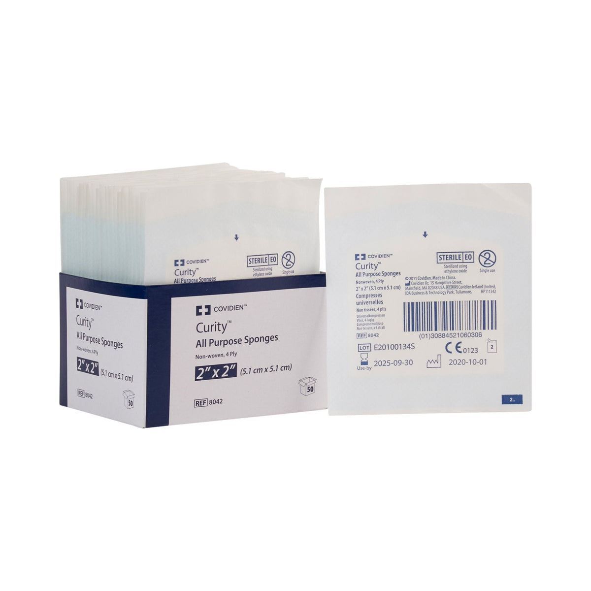Curity All Purpose Sponges Non-Woven, 4-Ply, Sterile, 2" x 2" - 8042-Pack - LL Medico