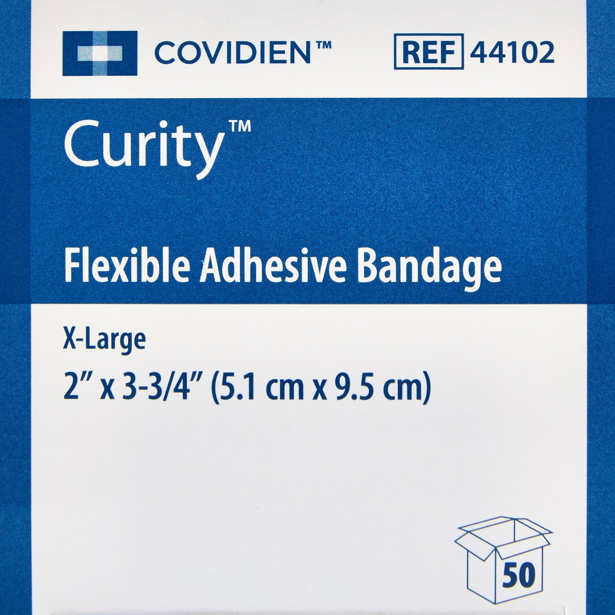 Curity Flexible Adhesive Bandage, Sterile, Tan, 2" x 3 3/4" - 44102--Box - LL Medico