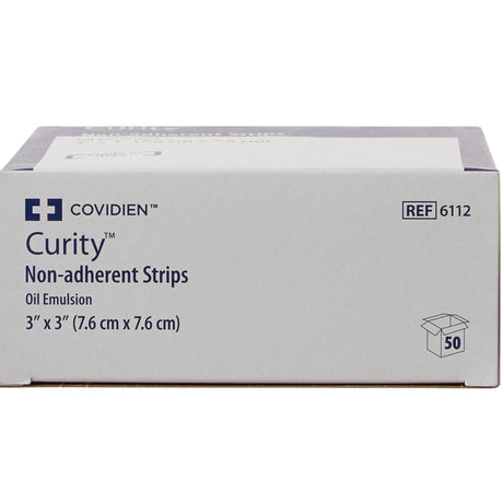Curity Non-Adherent Strips Oil Emulsion Dressing, Sterile, 3" x 3" - CAR6112-Box - LL Medico