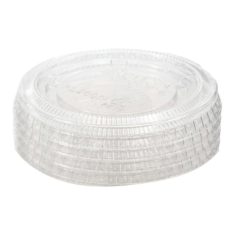 Dart Solo Souffle Cup Lid, For Medium Souffle Cups, Clear, Plastic, Disposable - PL200N-Sleeve - LL Medico