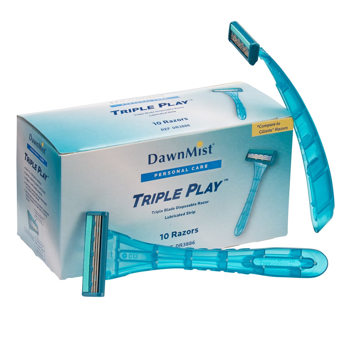 DawnMist Triple Play Facial Razor, Disposable - DR3886-Box - LL Medico