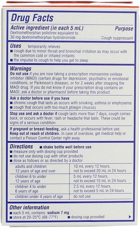 Delsym 12 Hour Cough Relief Liquid, Orange Flavor, 5 fl oz - 63824017565 - LL Medico