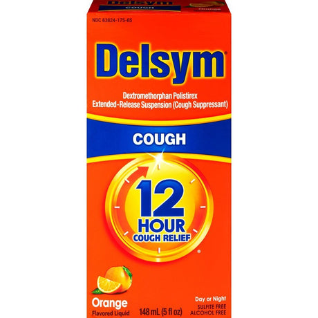 Delsym 12 Hour Cough Relief Liquid, Orange Flavor, 5 fl oz - 63824017565 - LL Medico