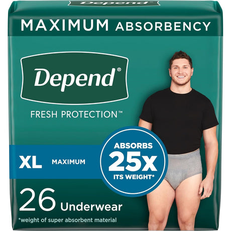 Depend Fresh Protection Underwear for Men, Maximum - 53746-Pack - LL Medico