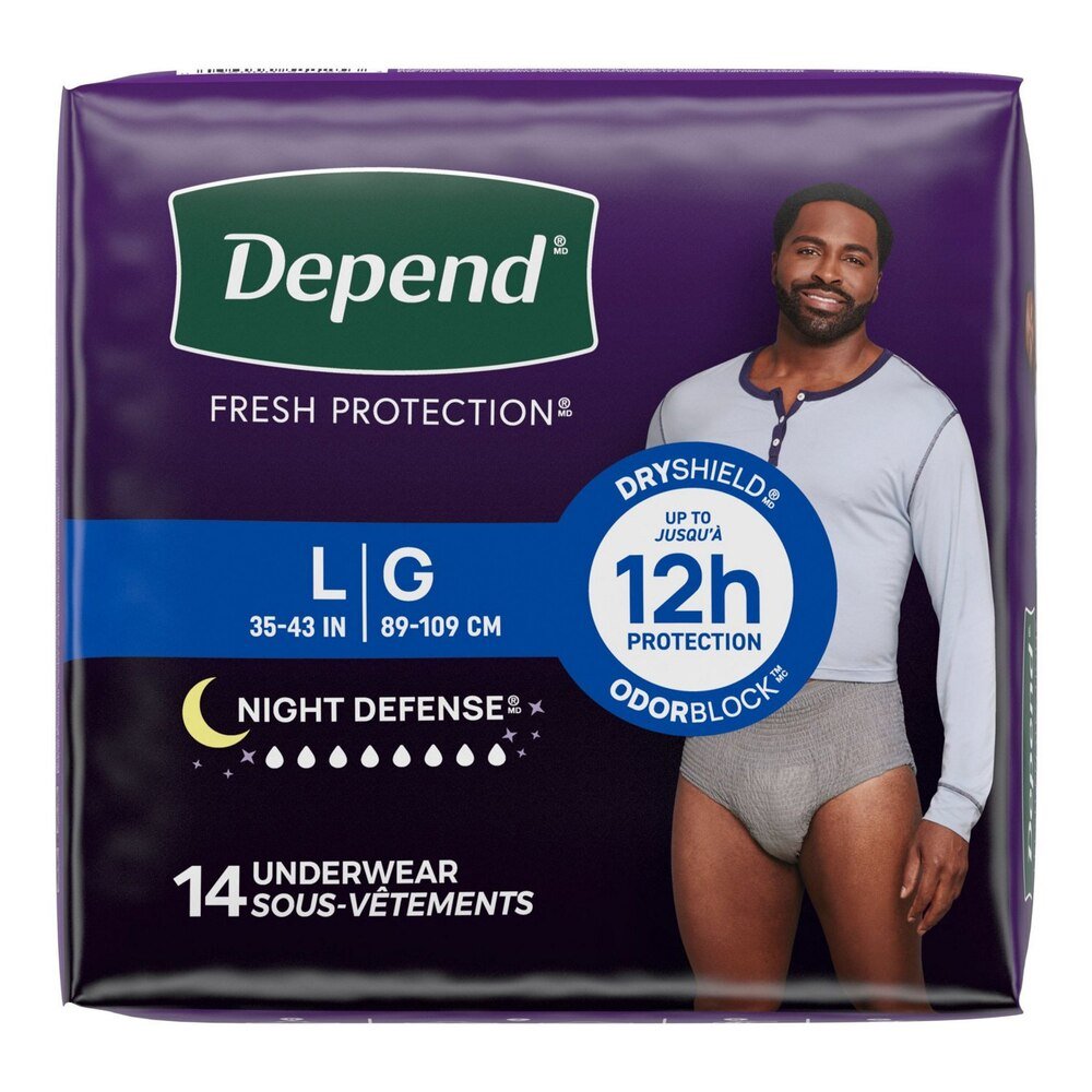 Depend Night Defense Underwear for Men - 55157-Pack - LL Medico