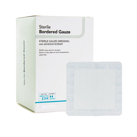 DermaRite Bordered Gauze, Island Dressing, 2 x 2", White, Gauze, Sterile - 00261E-Single - LL Medico