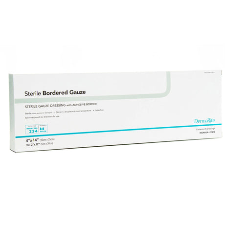 DermaRite Bordered Gauze, Island Dressing, White, Gauze, Sterile - 11410-Single - LL Medico