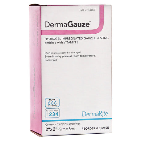 DermaRite DermaGauze Hydrogel Impregnated Gauze Dressing, Sterile - 00250E-Single - LL Medico