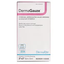 DermaRite DermaGauze Hydrogel Impregnated Gauze Dressing, Sterile - 00250E-Single - LL Medico