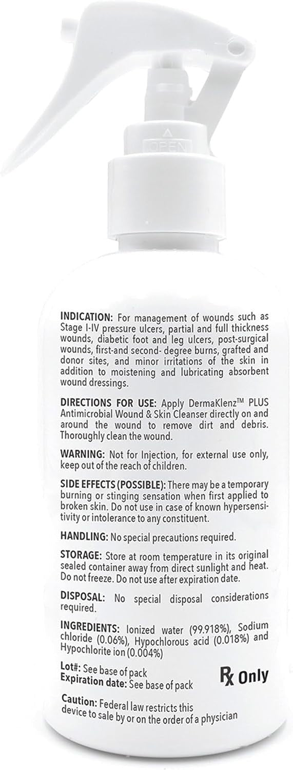 DermaRite DermaKlenz Plus Antimicrobial Wound Cleanser Spray, Non-Sterile, 8 fl oz - 00257-Single - LL Medico