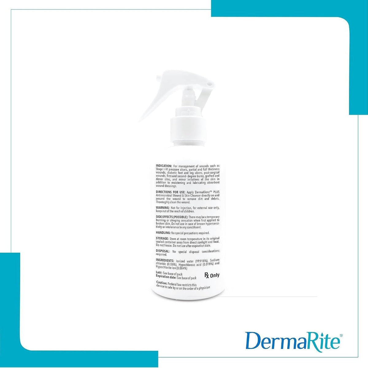 DermaRite DermaKlenz Plus Antimicrobial Wound Cleanser Spray, Non-Sterile, 8 fl oz - 00257-Single - LL Medico