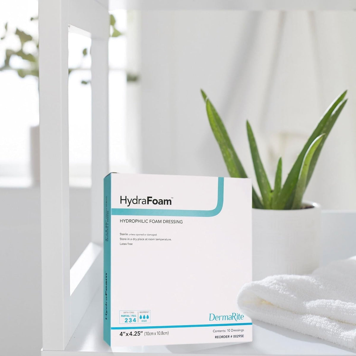 Dermarite HydraFoam Hydrophilic Foam Dressing, Sterile, Nonadhesive, 4 x 4.25" - 00295E-Single - LL Medico