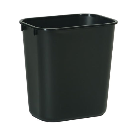 Deskside Wastepaper Basket, Rectangular, 3.25 Gallon, 8.2 x 11.4 x 12.1", Black, LLDPE - FG295500BLA-Single - LL Medico