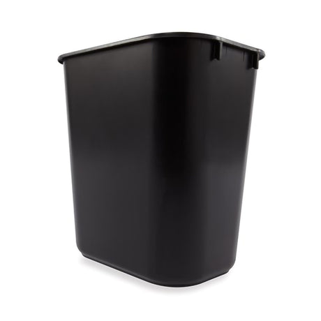 Deskside Wastepaper Basket, Rectangular, 3.25 Gallon, 8.2 x 11.4 x 12.1", Black, LLDPE - FG295500BLA-Single - LL Medico