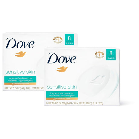 Dove Sensitive Skin Bar Soap, Unscented, 4.5 oz - DVOCB613789-Single - LL Medico