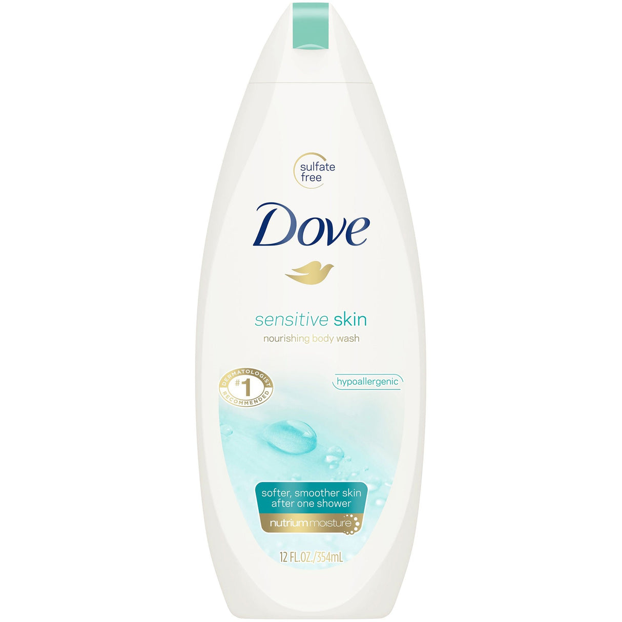 Dove Sensitive Skin Body Wash, Unscented, 12-ounce Bottle - 01111112212-Single - LL Medico