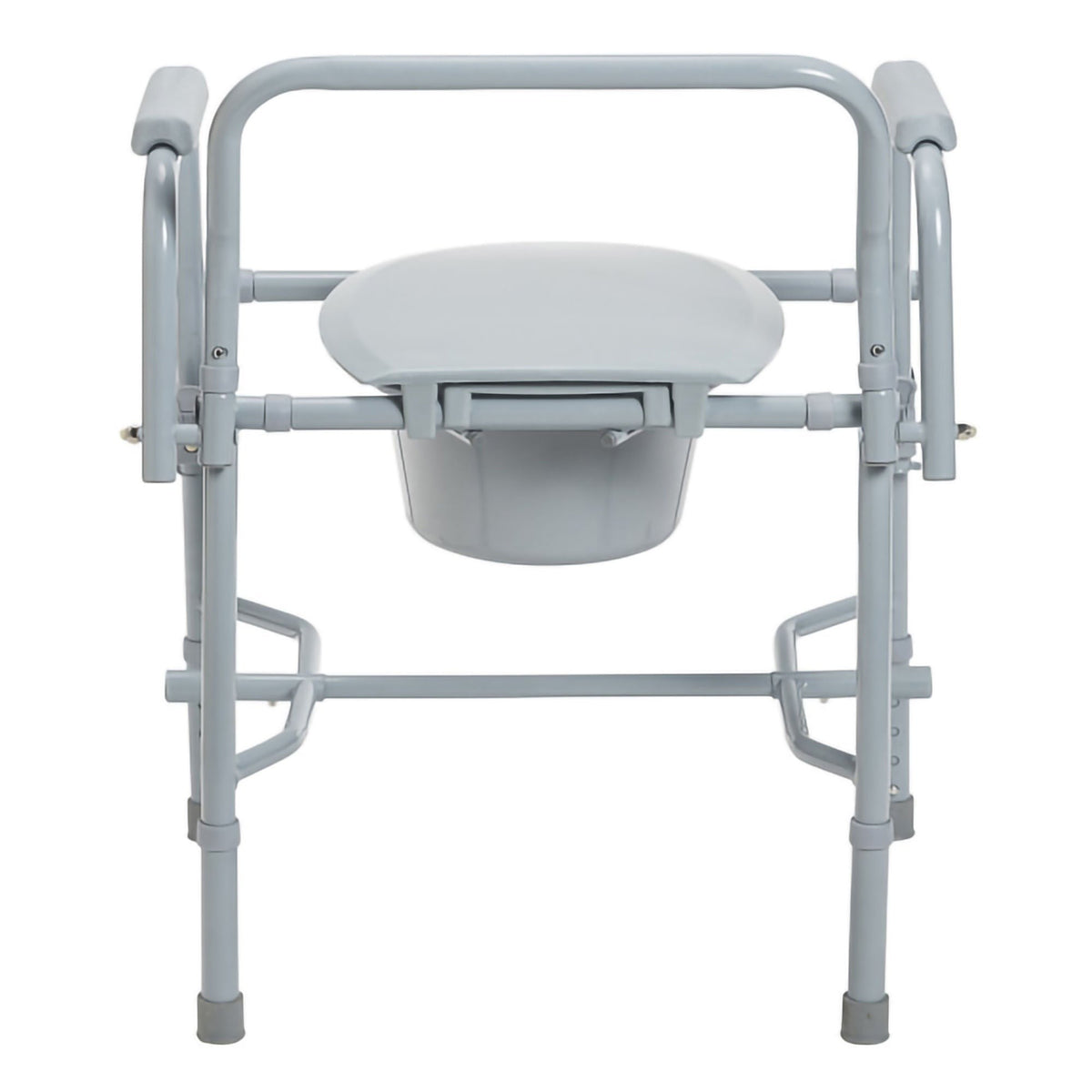 Drive Deluxe Steel Drop-Arm Commode, 13.75" Seat Width, 300 lb Capacity - 11125KD-1-Single - LL Medico