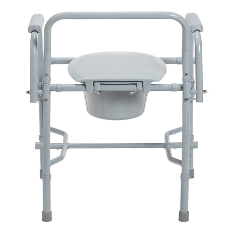 Drive Deluxe Steel Drop-Arm Commode, 13.75" Seat Width, 300 lb Capacity - 11125KD-1-Single - LL Medico