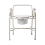 Drive Deluxe Steel Drop-Arm Commode, 13.75" Seat Width, 300 lb Capacity - 11125KD-1-Single - LL Medico