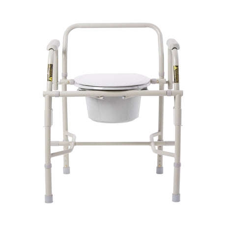 Drive Deluxe Steel Drop-Arm Commode, 13.75" Seat Width, 300 lb Capacity - 11125KD-1-Single - LL Medico