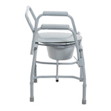 Drive Deluxe Steel Drop-Arm Commode, 13.75" Seat Width, 300 lb Capacity - 11125KD-1-Single - LL Medico