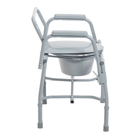 Drive Deluxe Steel Drop-Arm Commode, 13.75" Seat Width, 300 lb Capacity - 11125KD-1-Single - LL Medico