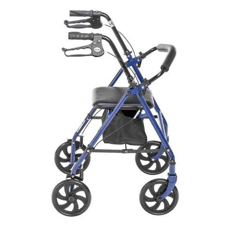 Drive Four Wheel Rollator Walker w/ Fold - Up Removable Back Support - FG10257BL1 - LL Medico