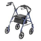 Drive Four Wheel Rollator Walker w/ Fold - Up Removable Back Support - FG10257BL1 - LL Medico