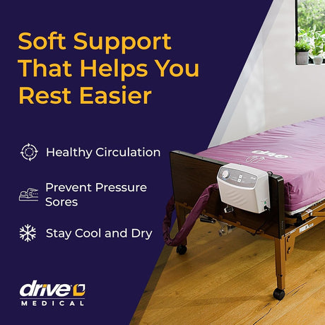 Drive Med-Aire Mattress Overlay, 78" x 34" x 2.5" - 14003-Single - LL Medico