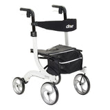 Drive Nitro Aluminum 4 Wheel Rollator, White, 10" Casters - RTL10266WT - LL Medico
