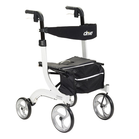 Drive Nitro Aluminum 4 Wheel Rollator, White, 10" Casters - RTL10266WT - LL Medico