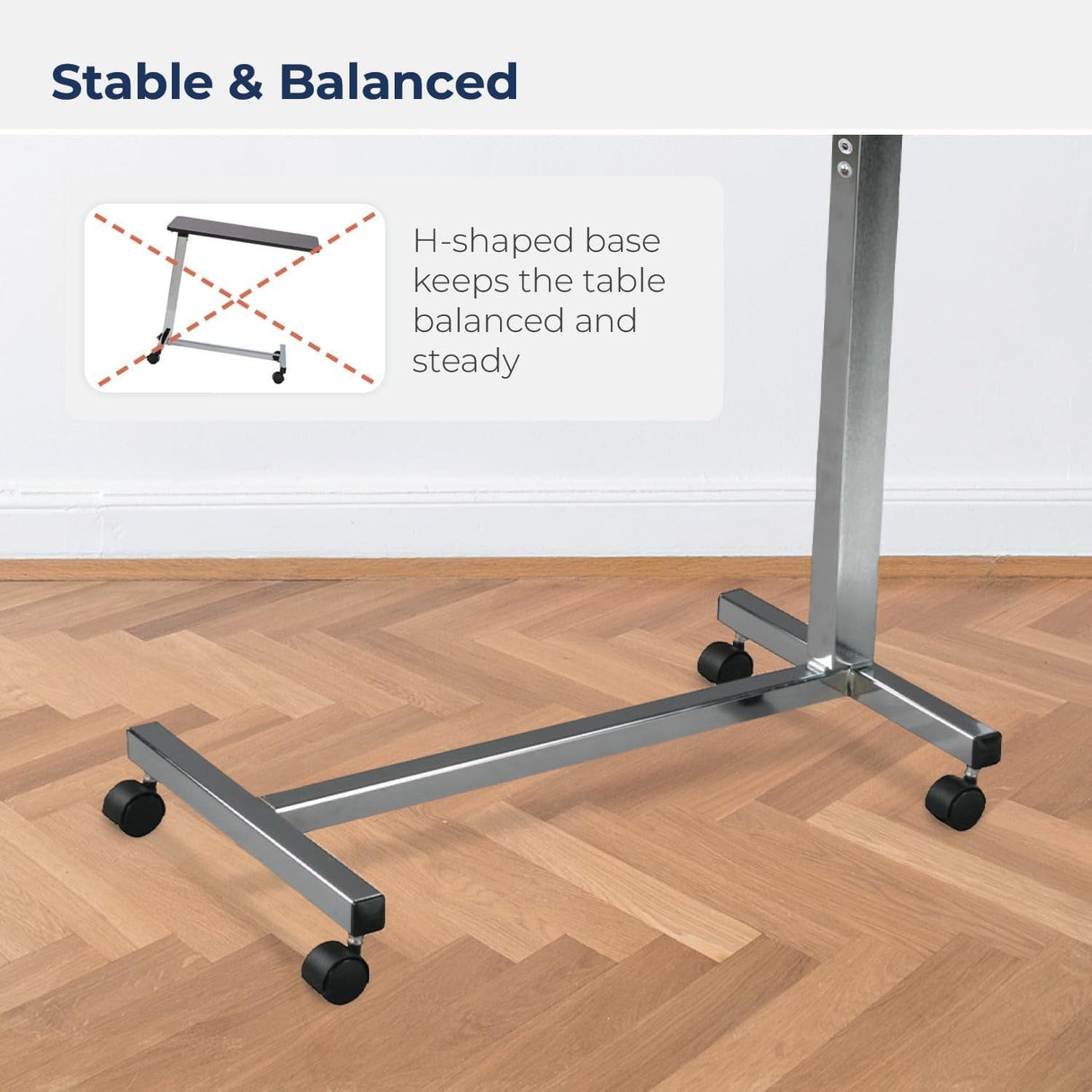 Drive Overbed Table Non-Tilt Top with Adjustment Handle, 28" to 45" Height Range - 13067-Case - LL Medico