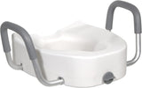 Drive Premium Raised Toilet Seat with Arms, Elongated, 3.5" Height, 13.75" x 19.25", 300 lb Capacity - 12403-Single - LL Medico