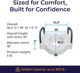 Drive Premium Raised Toilet Seat with Removable Arms, Standard Round, 13.75" x 17", 3.5" Height, 300 lb Capacity - 12402-Single - LL Medico