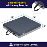 Drive Skin Protection Gel Wheelchair Seat Cushion, 18" x 16" x 3", Standard - 14886-Single - LL Medico