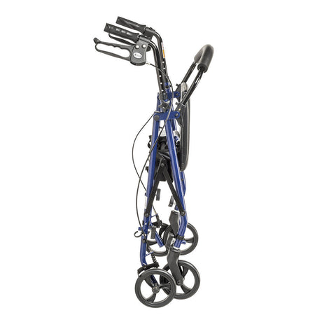 Drive Steel Patient Rollator w/ 6" Wheels, 300 lb Weight Capacity - R800KD-BL - LL Medico