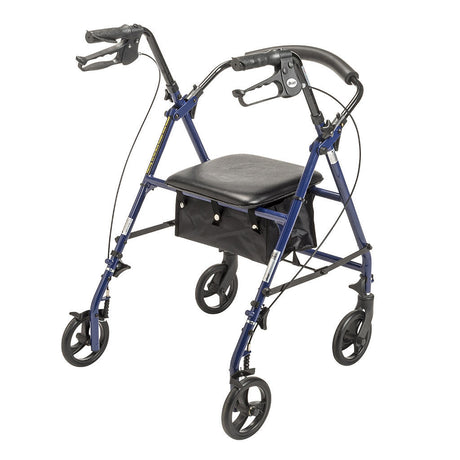 Drive Steel Patient Rollator w/ 6" Wheels, 300 lb Weight Capacity - R800KD-BL - LL Medico