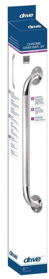 Drive Wall Grab Bar, Knurled Chrome Finish - 12112-3 - LL Medico